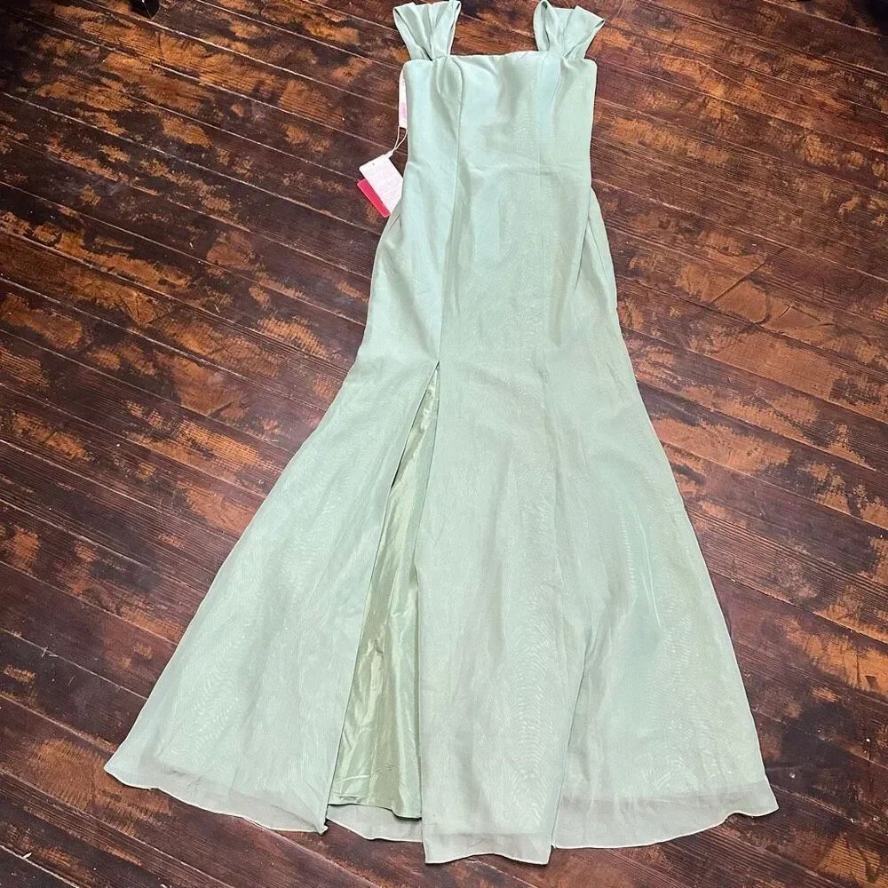 JJ’s House basil mermaid slit bridesmaid evening dress